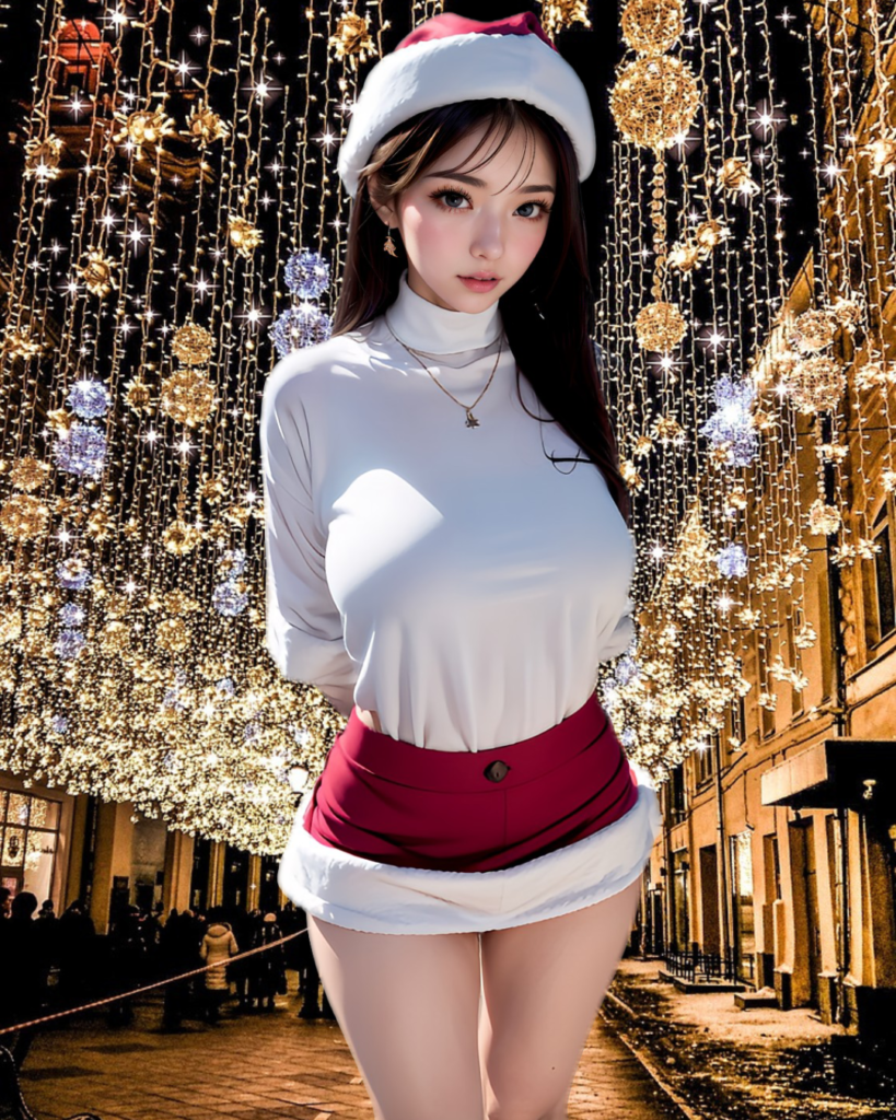 AI beauty cosplay, panty shot, miniskirt, big breasts